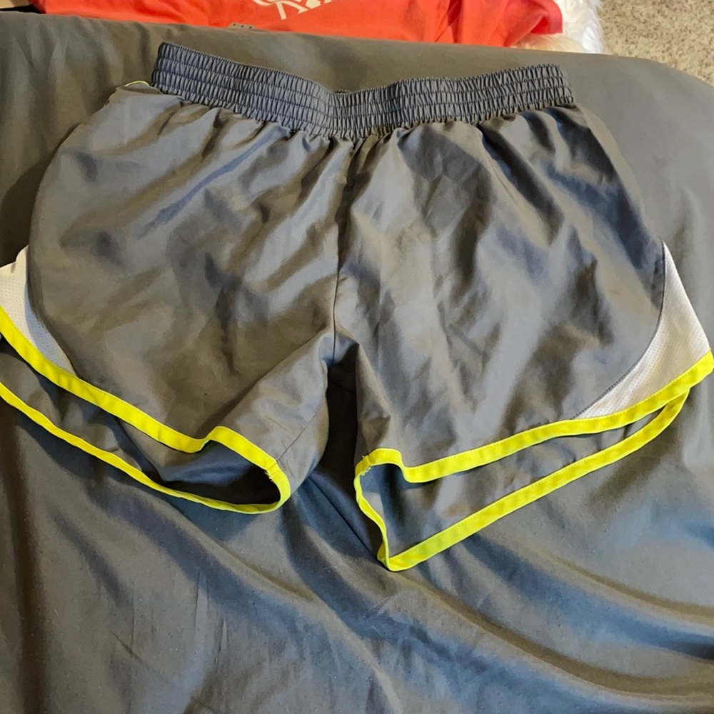 green and grey shorts